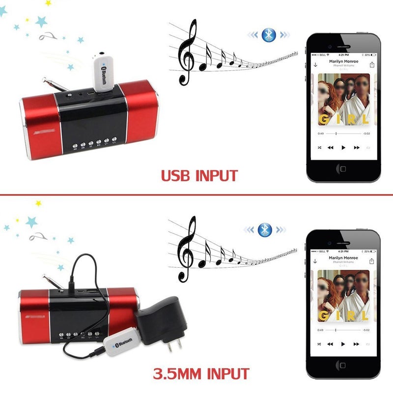 QOFOWIN USB Bluetooth Receiver Adapter, Wireless Audio Adapter Car Kit Music Receiver for Home Stereo/Car Stereo Sound System Speakers with 3.5mm Cable.(Aux in) (Yet-M1) - Image 3